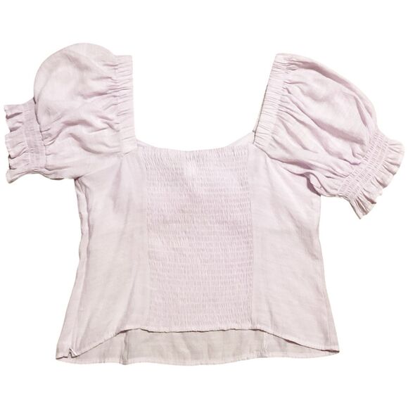 Nine West Lilac Fairy Puff Sleeve Corset Top Cottagecore Girly Princess Size L - Picture 2 of 5